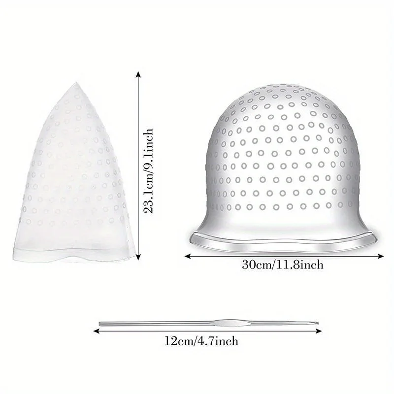 1pcs Silicone Hair Coloring Cap Hook Needle Pink Professional Dyeing Tool Highlight Dyeing Frosting Hats Barber Hair
