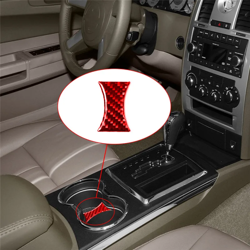 

For Chrysler 300 2008 2009 2010 Carbon Fiber Stickers Central Cup Holder Accent Cover Trim Car Interior Decorative Accessories