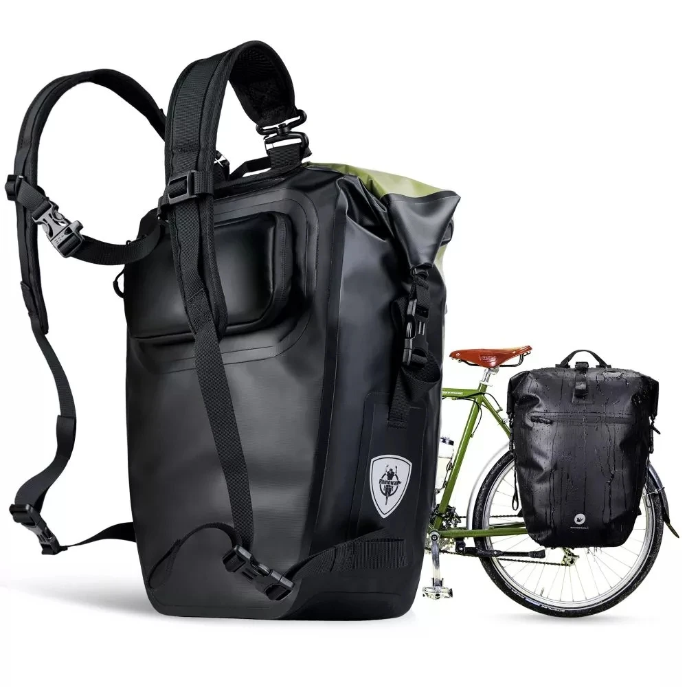 

Велосипедная сумка Rhinowalk, водонепроницаемая сумка Pannier 27L-30L для горного велосипеда, сумка большой вместимости, многофункциональный велосипедный рюкзак