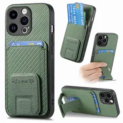Enhanced Magnetic Leather Card Holder Case with Multi - angle Kickstand - Reno 12 Pro 4G (Green)
