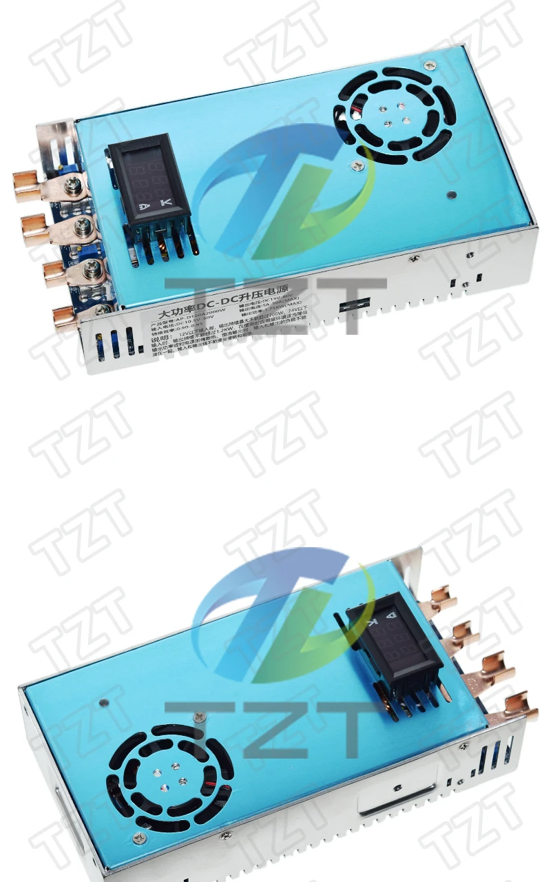 2000W 100A CC CV Ladeboost Netzteil 12-60V bis 15-80V DC-DC Step Up Boost Converter Spannungsregler mit Voltmeter – Detail 6