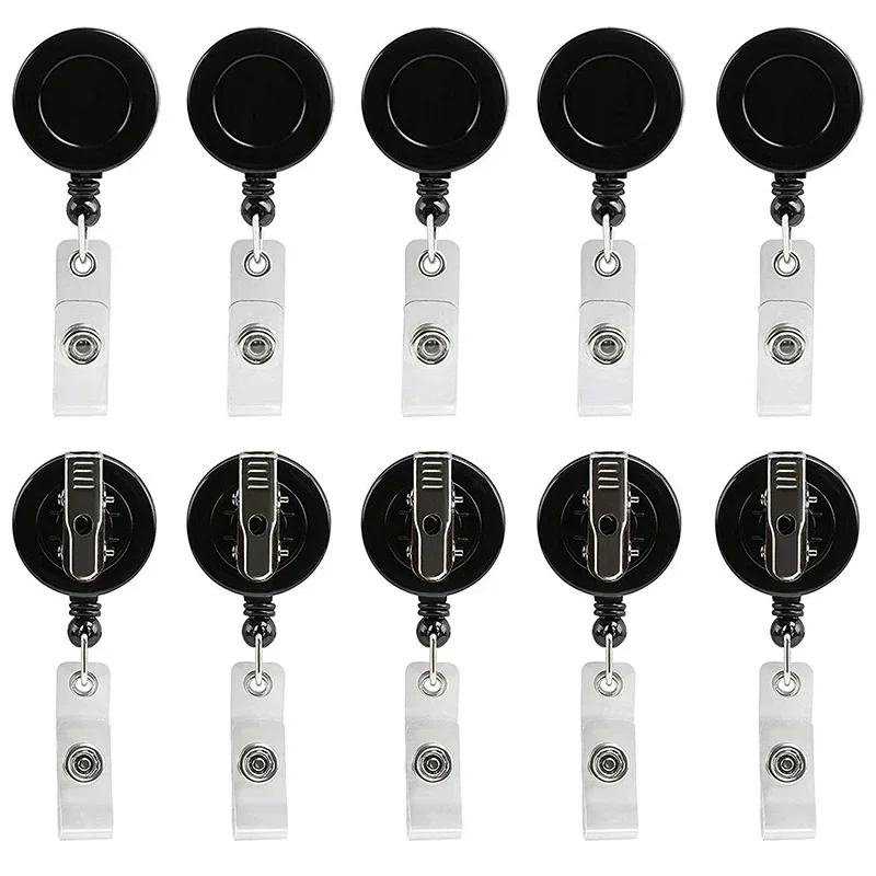 1pcs Retractable Badge Reel ID Card Lanyard Name Tag Metal Key Chain Ring Belt Clip Pull Keyring Id Badge Holder Badge Clip 6
