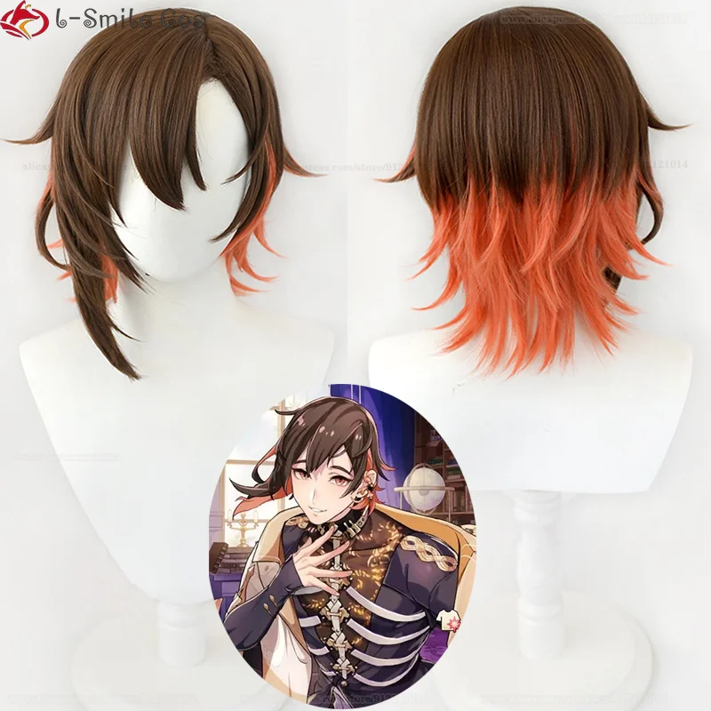 

Game Nu: Carnival Yakumo Cosplay Wig Short Brown Orange Red Heat Resistant Synthetic Hair Halloween Party Wigs + Wig Cap