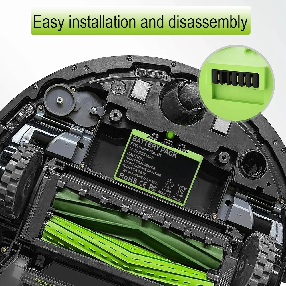 14.4V 2600mAh/3200mAh Battery Replacement for iRobot Roomba e and i Series i7+ e5 7150 7550 i3 3150 i3+ 3550 i4 4150 i4+ 4624864 power tool battery rechargeable lithium batteries rechargeable nickel zinc batteries rechargeable nickel metal hydride batteries