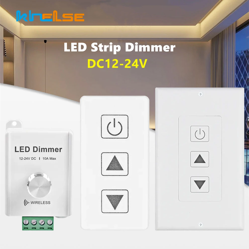433 Led Strip Dimmer Dc12-24V 10A Manopola Manuale Interruttore Dimmer Monocromatico Pwm Wireless Touch Telecomando Luminosità Dimmer