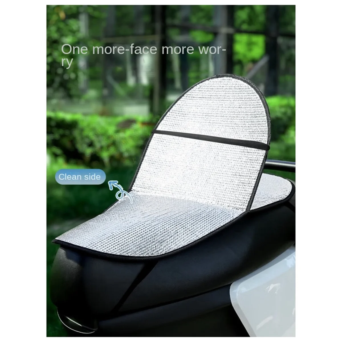 BAAU Electric Vehicle Sun Protection Cushion, Anti-Scalding Heat Insulation Flip Pad, Reflective Aluminum Foil Sunshade Pad