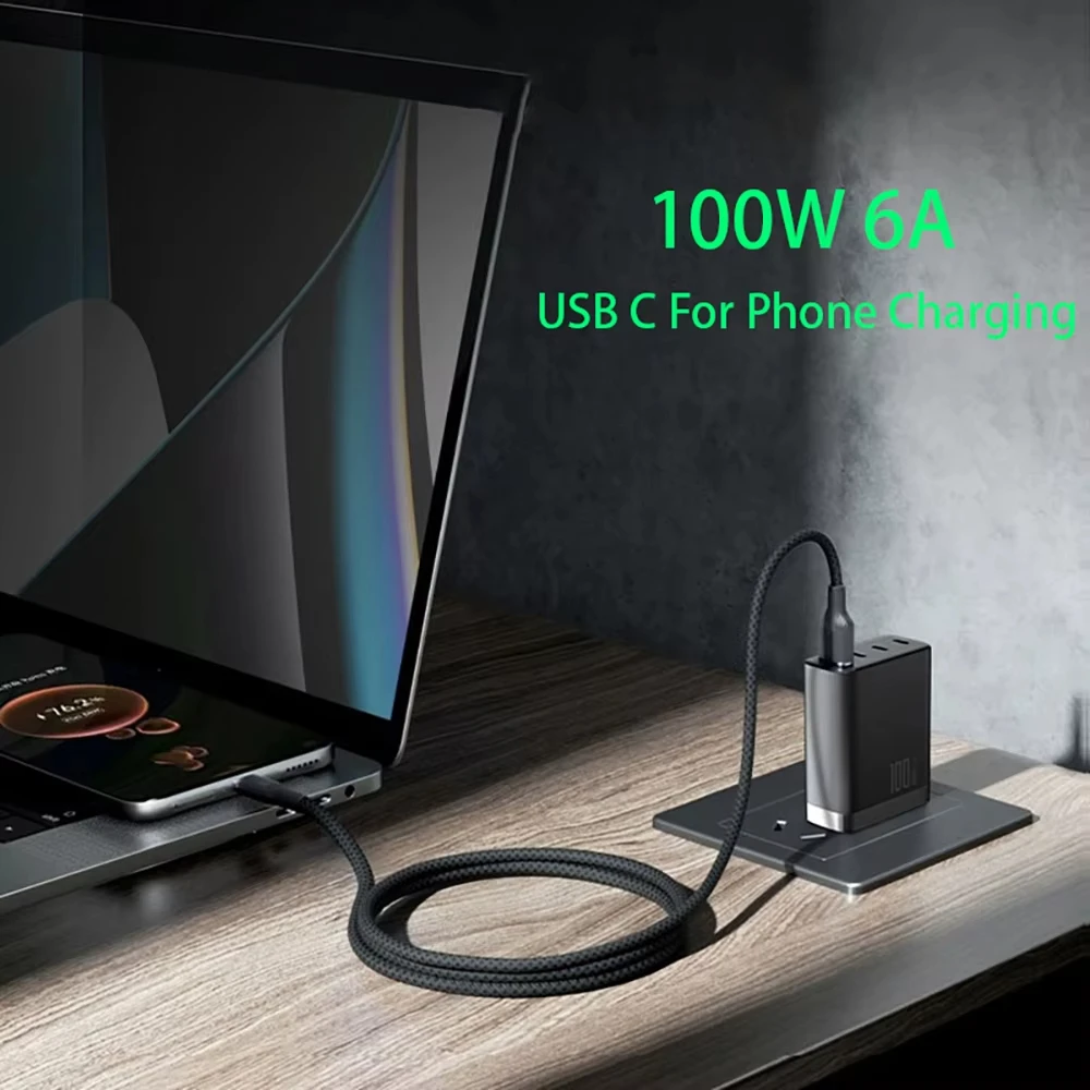 100W Fast Charging High-Speed Data Cable USB A/Type C