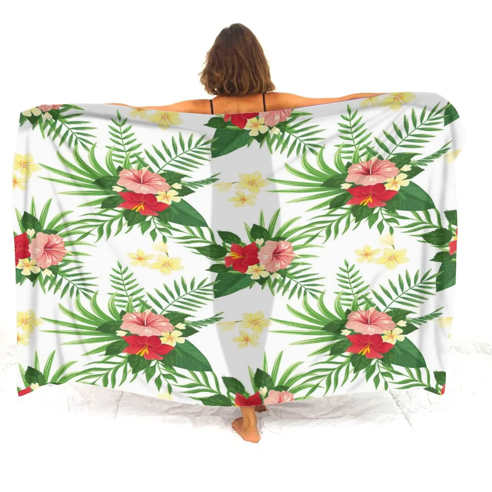 Summer Ladies Sarong Polynesian Sarong Seaside Bikini Cappotto Antiscivolo Shade Sarong Sciarpa Temperamento Elegante Scialle Sarong Personalizzato