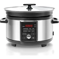 Slow Cooker 5.5QT with Timer, Non Stick Aluminum Alloy Liner, Preset and Delay Function, Slow Cooker 1