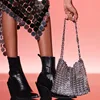 Luxury Designer Women's Bag Trend Hand Woven Hollow Metal Chain Tote Bag Clutch Female Bag Travel Holiday Shoulder Bag Handbag 1
