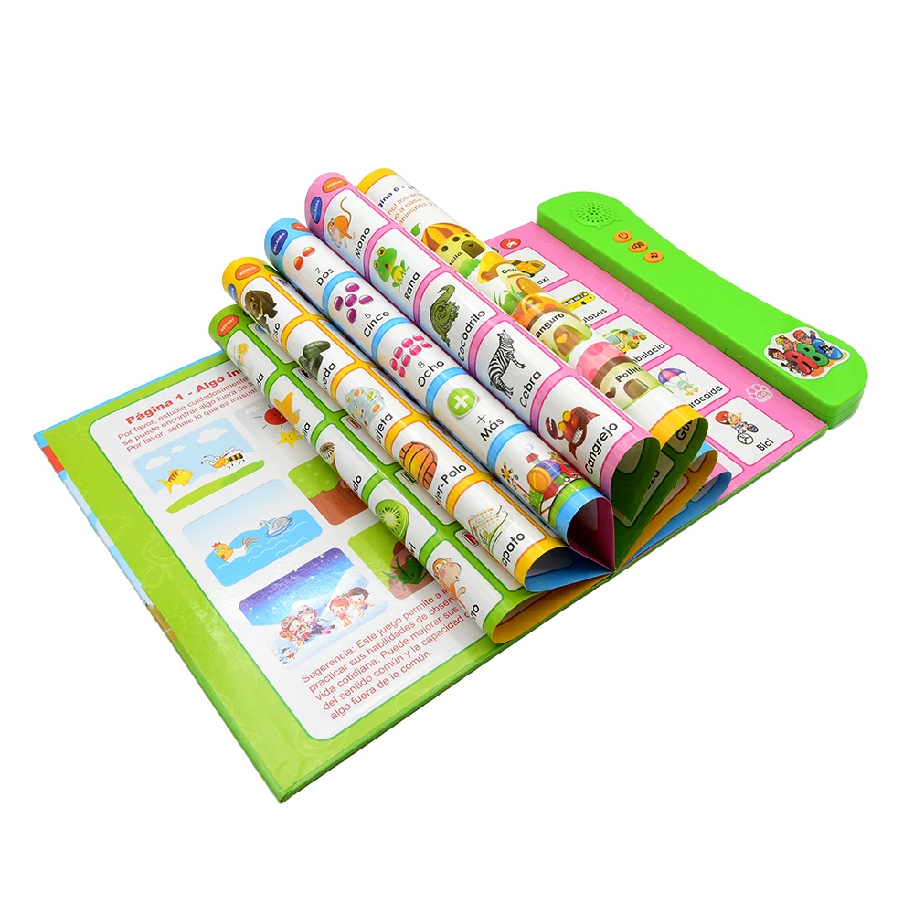 Spanish Learning Sound Book Reading Machine Children Early Educational Toys Multifunctional Music Baby E-book Kid Christmas Gift 5