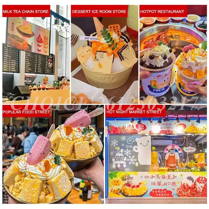 240kg/day Commercial Korea Milk Snowflake Cream Fine Snow Ice Maker Crusher Ice Machine Bingsu Machine Snow Shaver