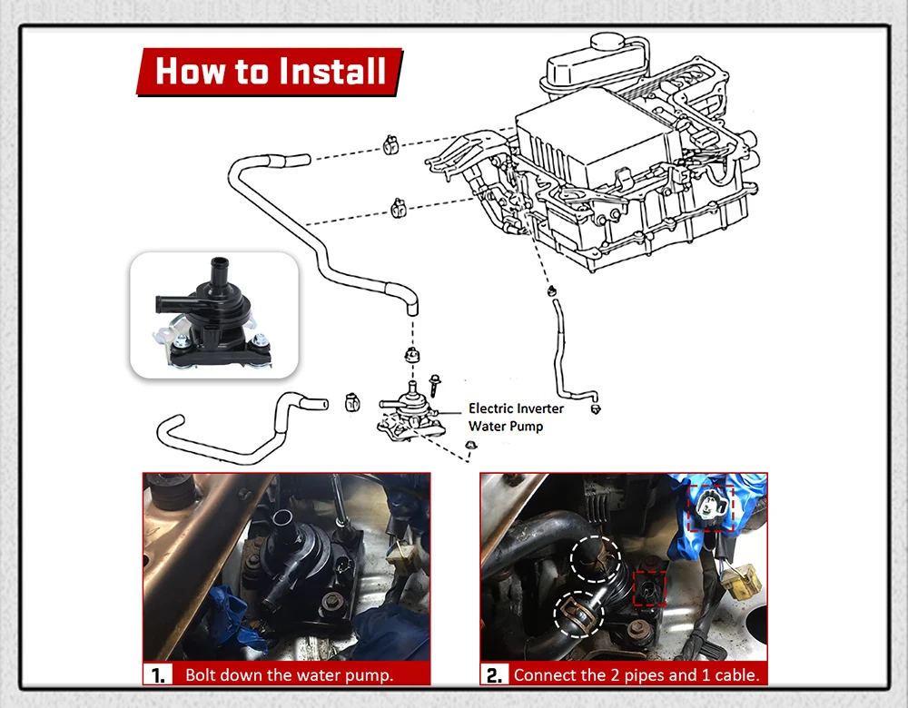 Motiv 8インバーター電動ポンプ|トヨタプリウス用2004-2009|代替:G 902047031 G 玄関先渡し