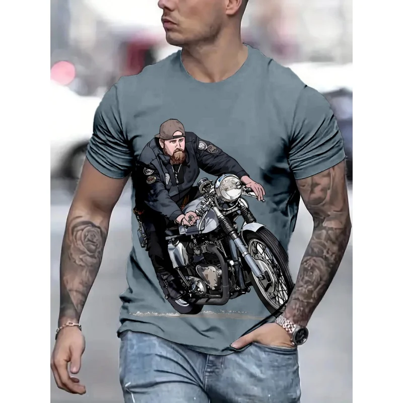 Men Casual Graphic 3D Print T Shirt Oversized Short Sleeve