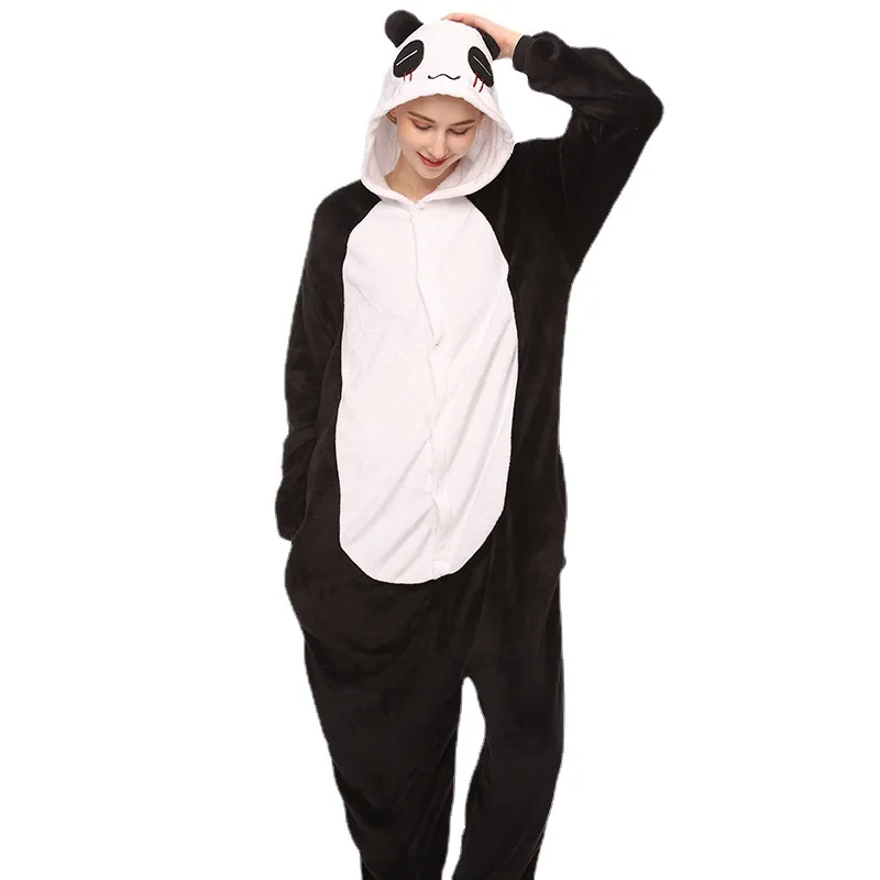 Anime Adult Panda Cosplay Halloween Costumes Black Onesies Jumpsuit Xmas Carnival Funny Pajamas Kigurumi