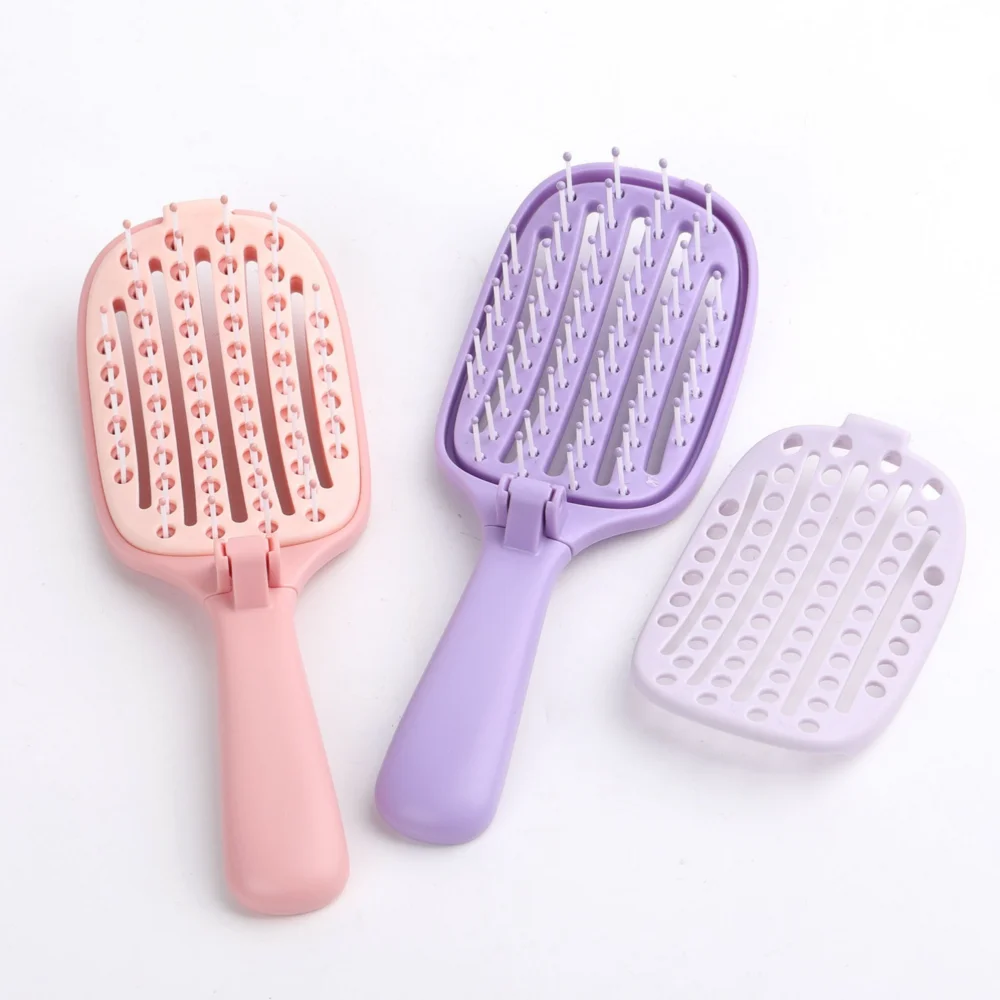 셀프 클린 헤어 브러쉬 두피 마사지기, 곱슬머리 방지 볼륨 브러쉬, 휴대용 헤어 스타일링 도구, 부드럽고 풍성한 헤어 스타일링 액세서리