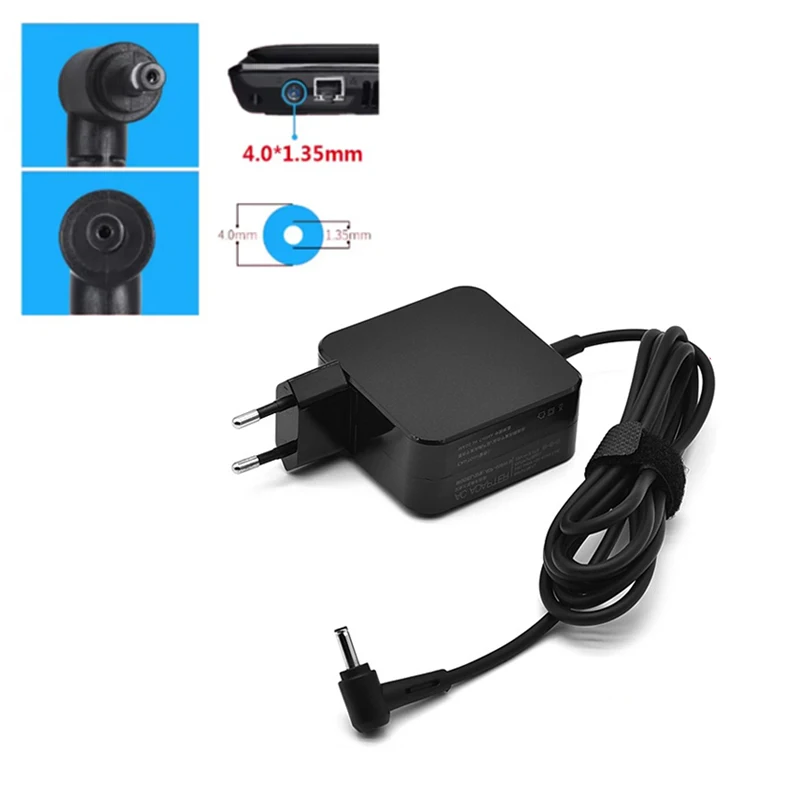 Compact 45W 19V 2.37A Universal Laptop Charger with 4.0*1.35mm Port