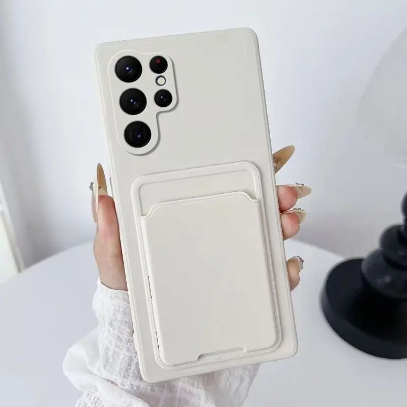 Candy Color Wallet Card Holder Phone Case