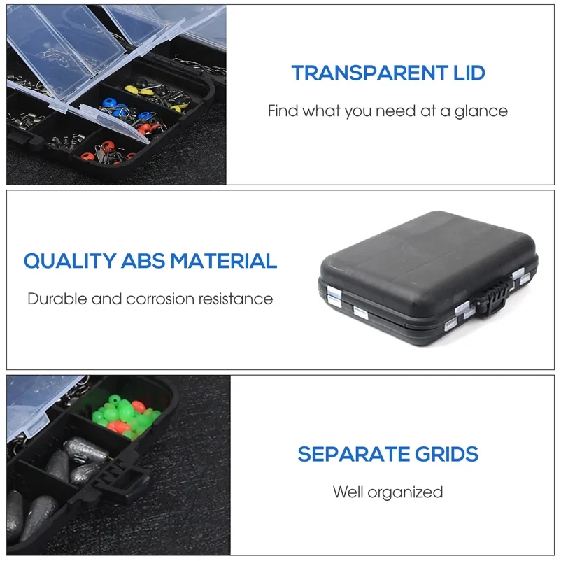 263pcs Outdoor Fishing Accessories Set With Tackle Box Including Plier Jig Hooks Sinker Weight Swivels Snaps Sinker Slides Kit 5