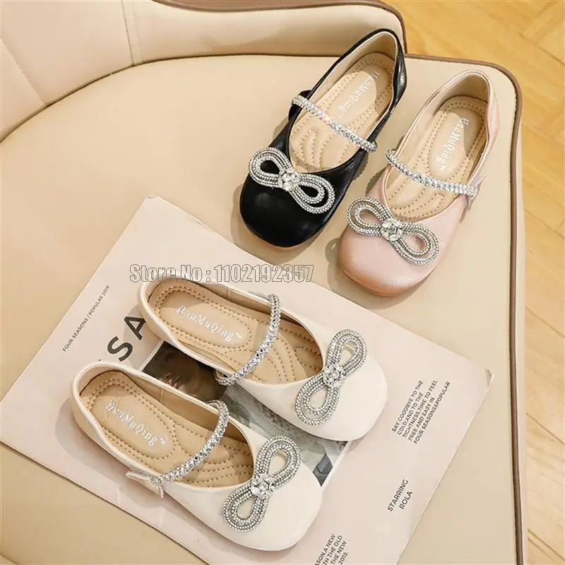 Girls Princess Spring Fashion Dress Baby Kids Flats Rhinestone Glitter Soft Sole Shoes girls shoes girls flats