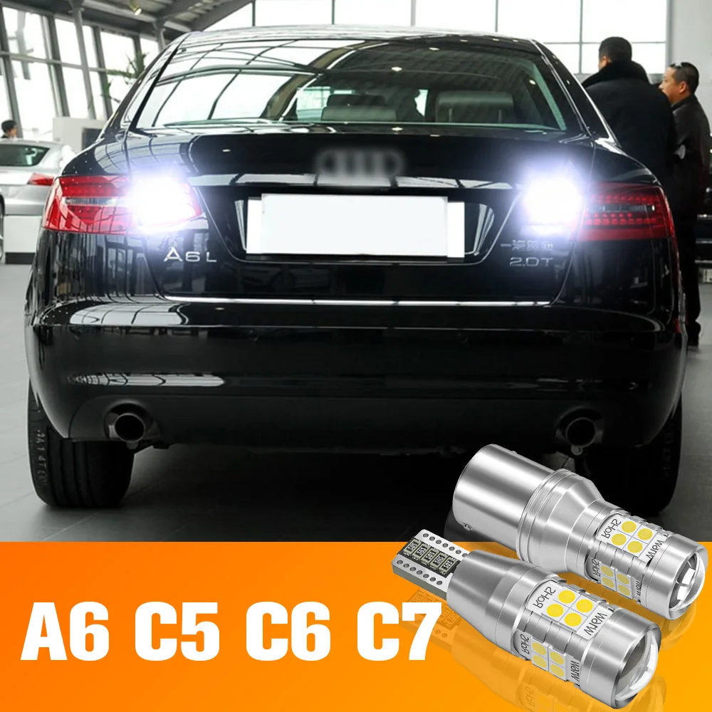 2pcs LED Reverse Light Backup Bulb Accessories For Audi A6 C5 C6 C7