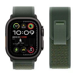 Nylon Sport Trail Loop Band for Apple Watch - Durable and Comfortable Bracelet Strap (New green-Black)