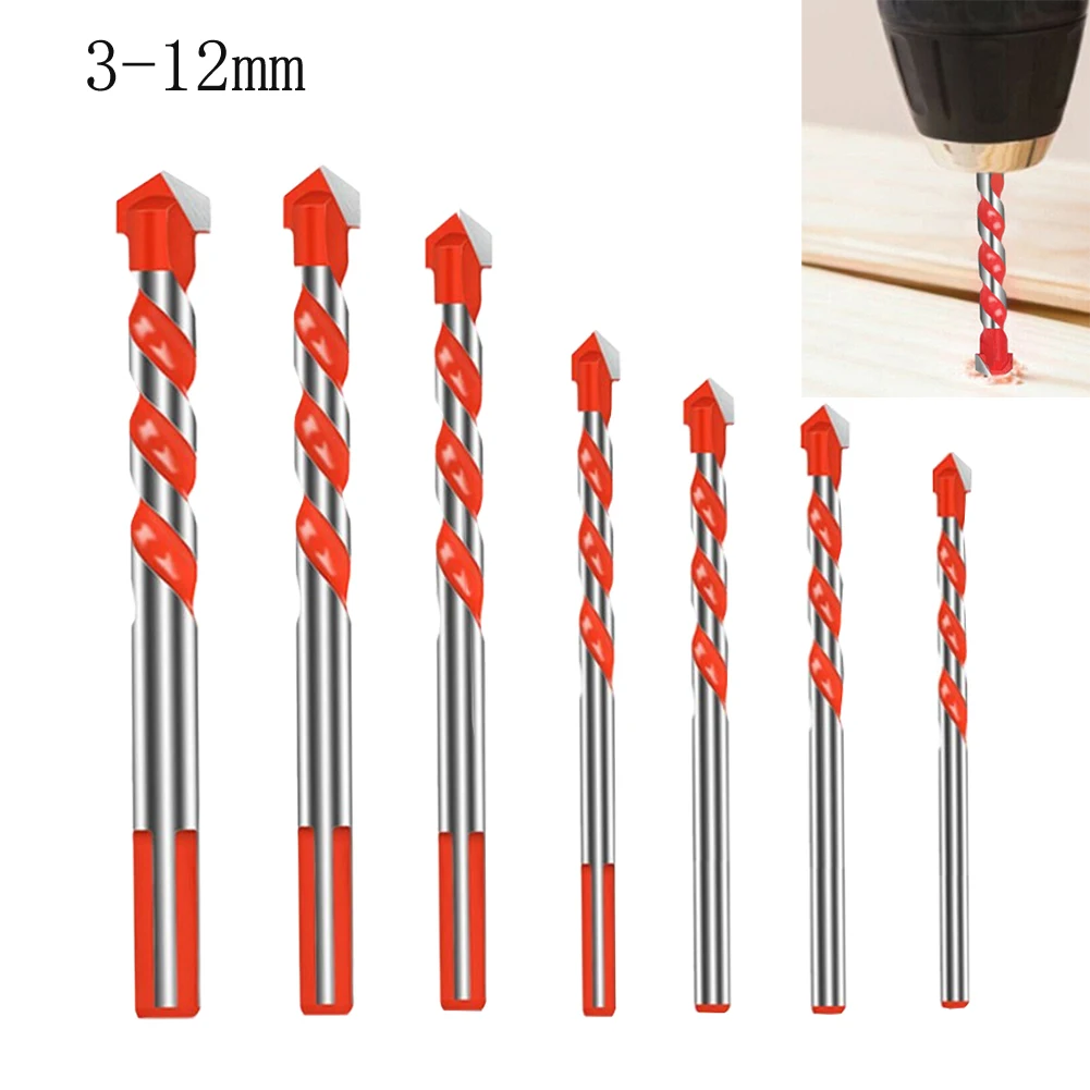 

5pcs 3-12mm Multifunction Triangle Drill Bits For Ceramic Tile Glass Brick Wall, Wood Drilling Punching Hole Opener Tools