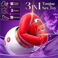 360 ° Rotierende Zunge Lecken Saugen Vibration 3 In 1 Nippel G-punkt Klitoris Stimulation Massage Vibrator Weibliche Erwachsene Sex Spielzeug 2