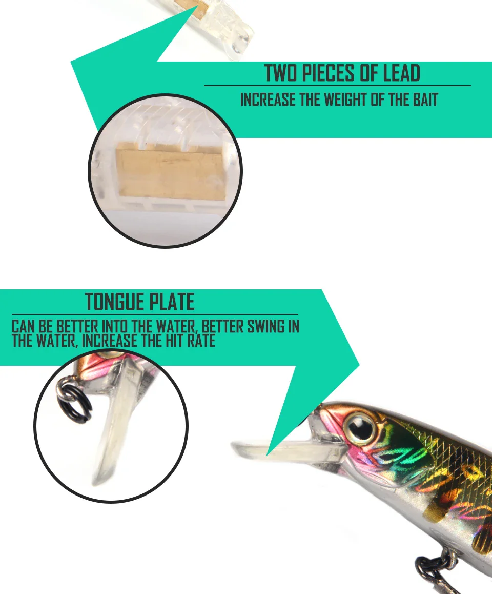 Description Picture 4 of itemD130 BEARKING for artificial Fishing lures minnow quality wobblers baits 13cm 21g suspending hot model crankbaits popper