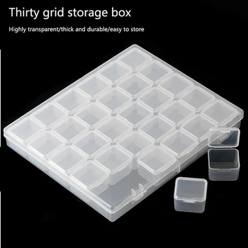 1/6/9/15/30Grids DIY Diamond Jewelry Storage Box Grids Clear Nail Art Rhinestones Tools Beads Display Storage Case Organizer Box 1
