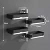 Soap Holder No Punching Rotatable 2/3/4 Layers Soap Box Container Toilet Bathroom Wall Mounted Soap Holder Bathroom Storage Box 3