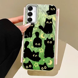Charming Moonlit Black Cat Silicone Phone Case - Universal Fit - Samsung A35 (Yktdw87)
