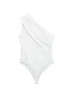 Women's Ruched Asymmetric Bodysuits, One Shoulder, Wide Straps, Snap-Button, Female Playsuits, Sexy Fashion - Image 5