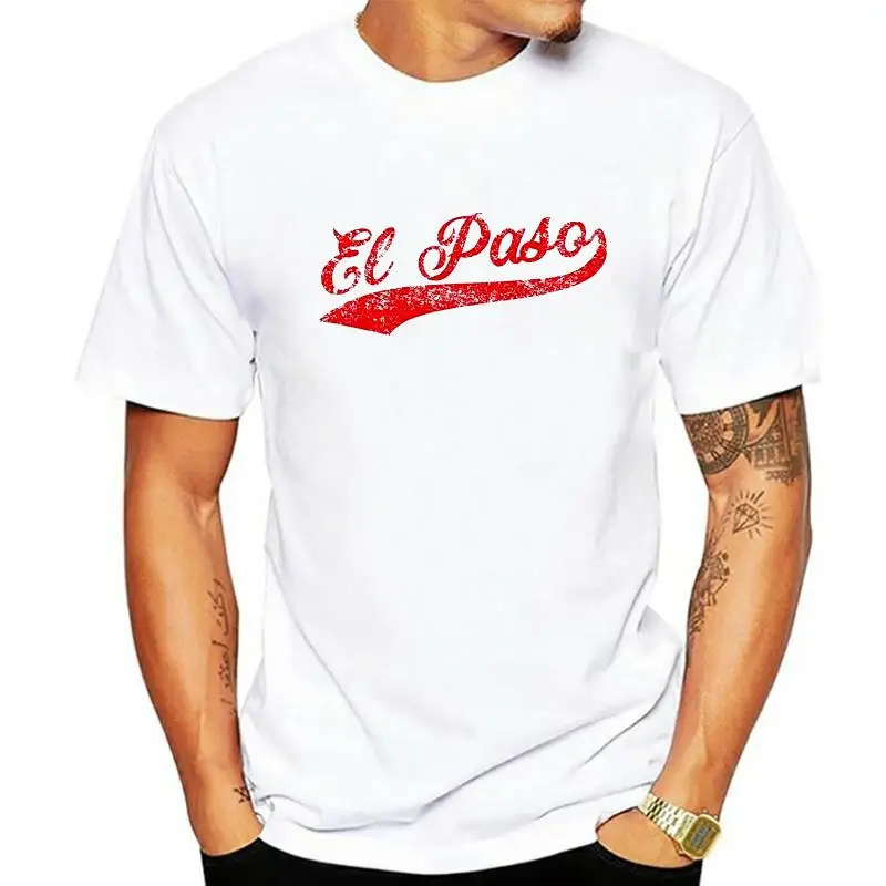 

El Paso City Script - Baseball Home Run Mens T-Shirt - White