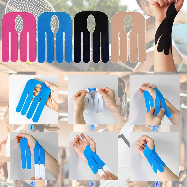 12pcs Kinesiology Tape for Wrist Precut Waterproof Breathable Bowling Wrist Tapes Athletic Tape for Carpal Tunnel Tendonitis 3