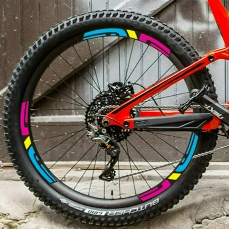 Durable Vinyl Sticker Pack for Bike and Wheel Decoration - 15pcs/Sheet, 2D Flat Design