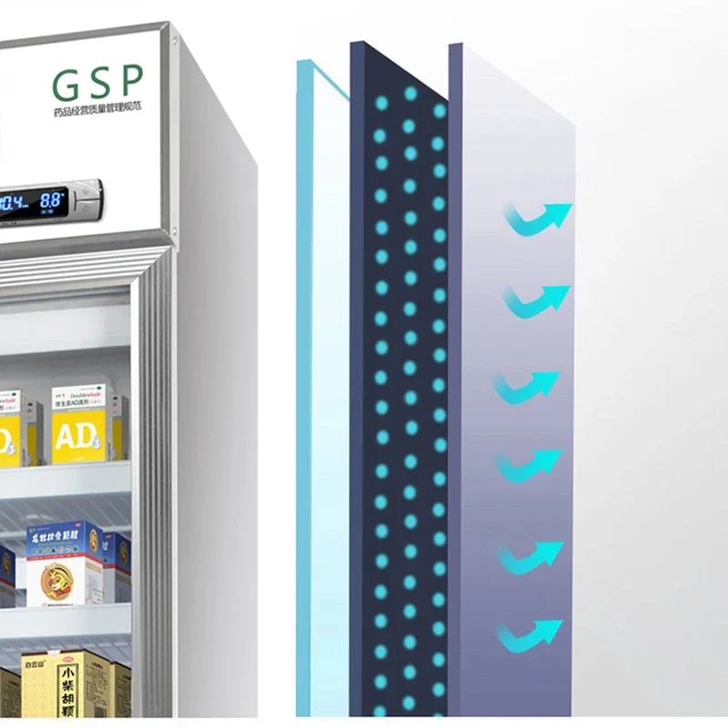 400L 2-8 Degree Shade Cabinet Commercial Medical Hospital Medicine Display Cabinet Single Door Pharmacy Freezer Appliances