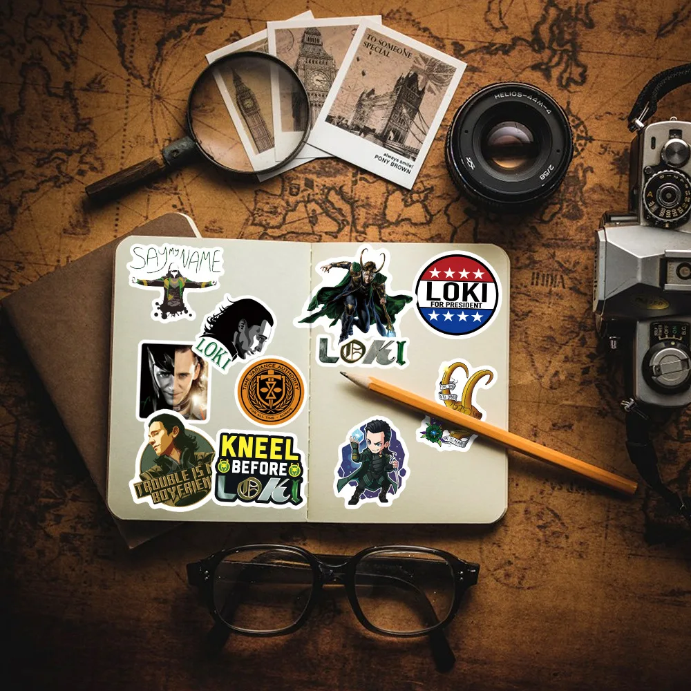 10/30/50pcs Cool Norse Mythological Loki Stickers Waterproof Disney Sticker Skateboard Phone Bike Laptop Wall Decal Kids Toys
