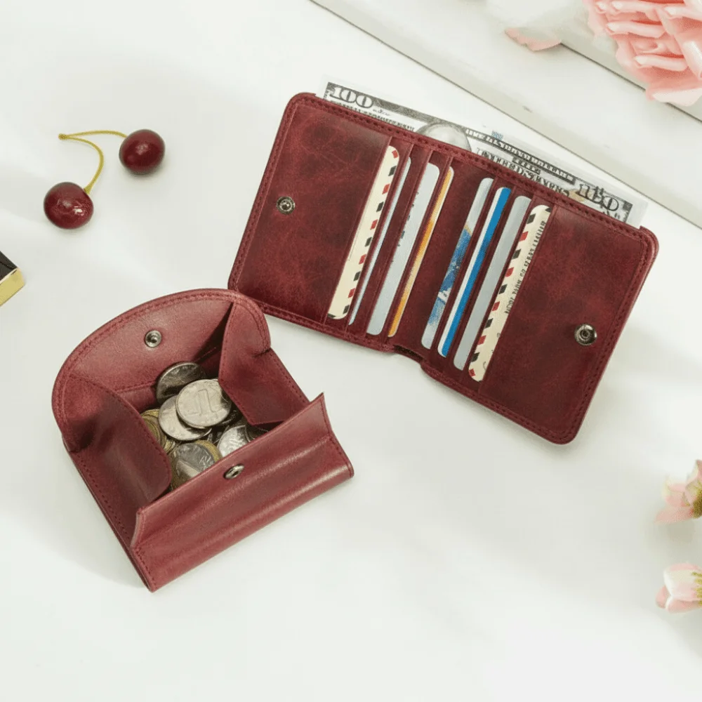 Elegant Genuine Leather Wallet and Clutch – Luxurious Retro Design with Large Capacity