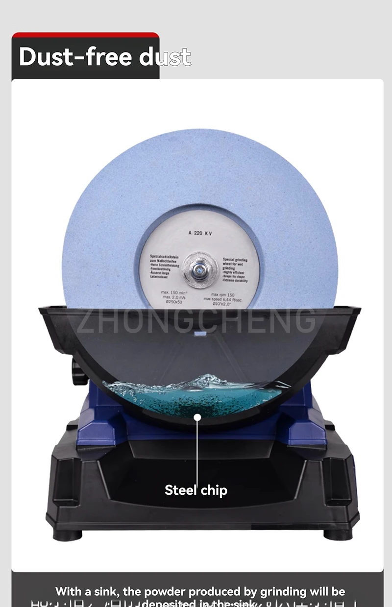 H10 10inch Low-speed Water-cooled Knife Sharpener 200W Electric Polisher Househo