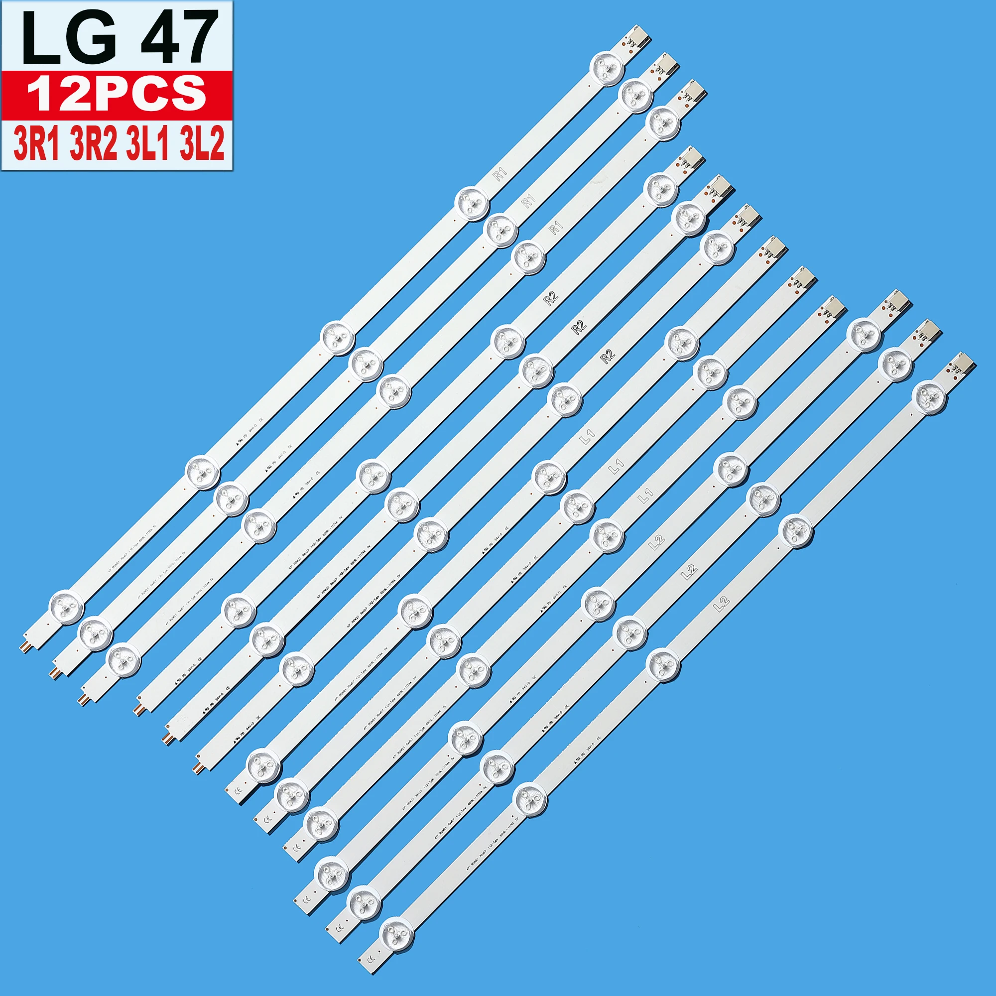 LED Backlight Lamp strip For LG 47LN519C-CC 47LA613S-ZB 47LA6208-ZA 47LA620S-ZA 6916L-1174A 6916L-1175A 6916L-1176A 6916L-1177A |