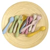 1PCS  Infant Soft Silicone Feeding Tableware For Toddler Kids Cartoon Cutlery Training Fork Spoon Set Baby Accessories 2