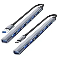 7 Ports USB HUB USB C USB 3.0 HUB 7-in-1 Type C Multi-port USB Splitter OTG Adapter USB Adapter for Macbook Pro Air PC Laptop