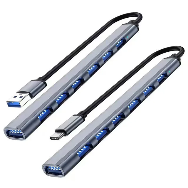 7 Ports USB HUB USB C USB 3.0 HUB 7-in-1 Type C Multi-port USB Splitter OTG Adapter USB Adapter for Macbook Pro Air PC Laptop