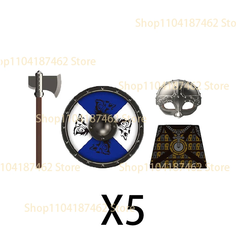 Medieval Knight Army Set with Green Dragon and Wolf Warrior Building Blocks