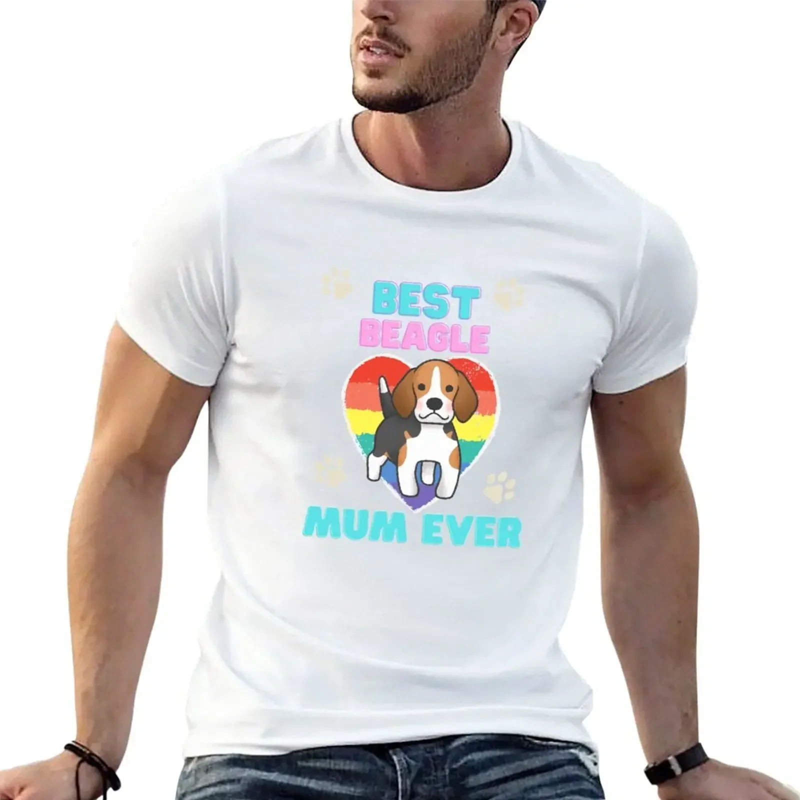 Best Beagle Mum Ever T-Shirt Summer Top Customs Summer Clothing Men Clothing