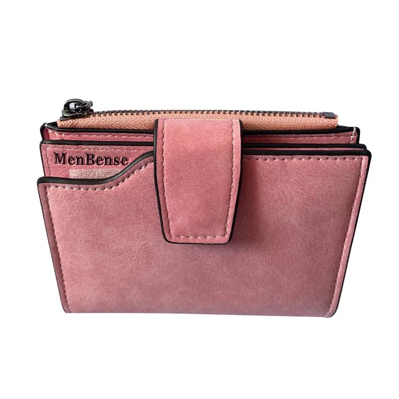 Fashion Women's Short Wallets PU Leather Matte Small Casual Coin Purse Zipper Money Bags Hasp Clutch Credit Card Holder Clip 4
