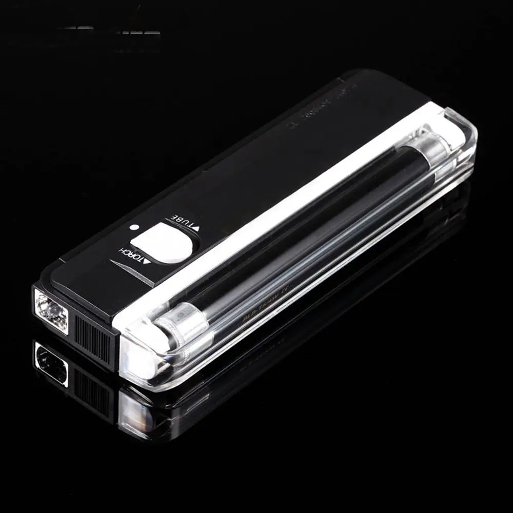 UV Flashlight Lighting Powered 6V Handheld Blacklight Flashing 2in1 Money Detector Portable