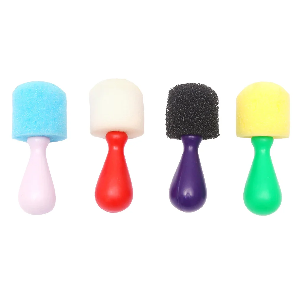 

4pcs Spherical Paint Sponge Mini DIY Painting Sponge Seals Drawing Brush Doodle Tools for Kids (Random Color)