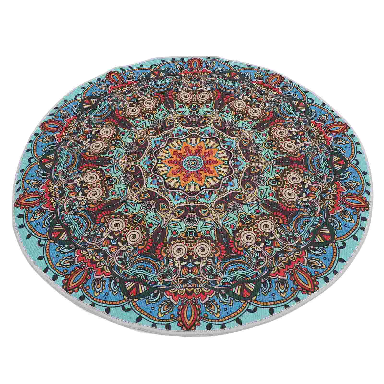 

Boho Round Rug Washable Round Floor Rug Soft Circle Bedroom Rug Colorful Circular Carpet
